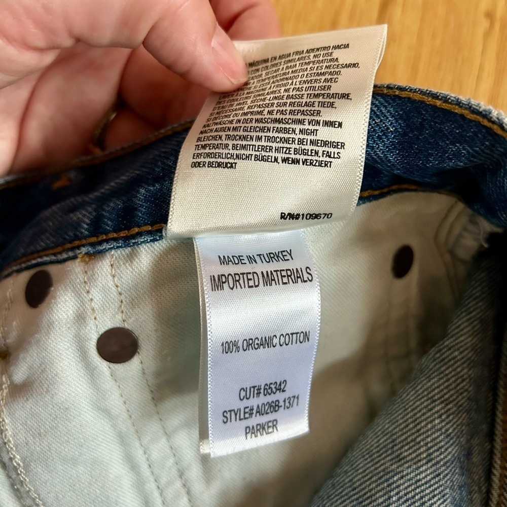 AGOLDE parker vintage cut off shorts caution dark wash denim jorts size 28 - Picture 12 of 16